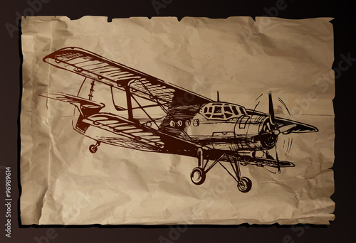 Vector illustration of old plane