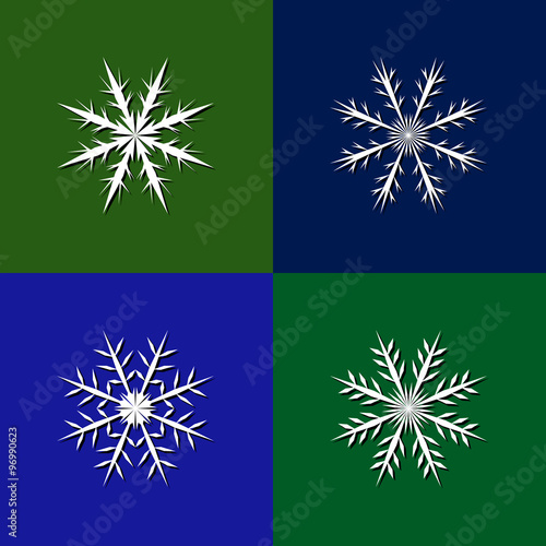 snowflake set isolated. Vec...