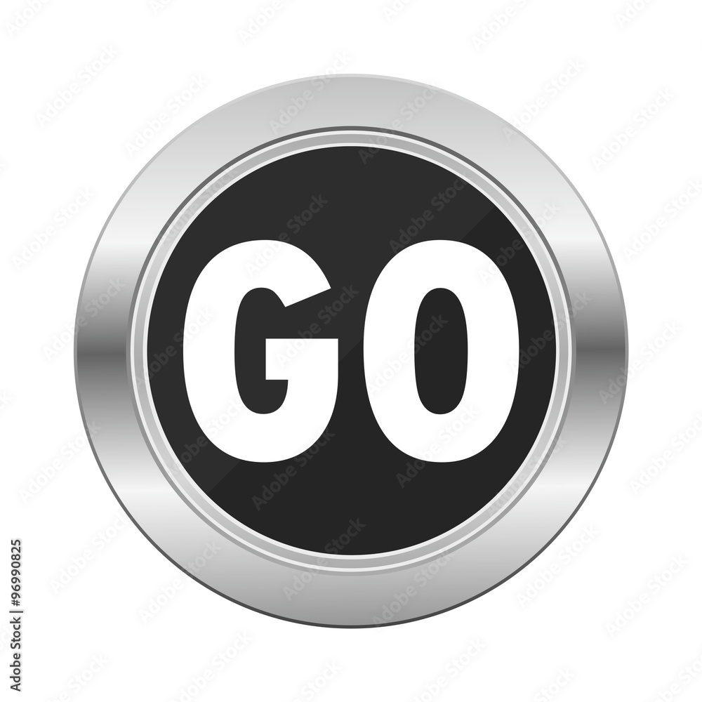 Go icon silver button Go icon silver button