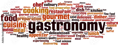 Gastronomy word cloud concept. Vector illustration