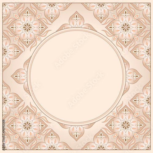 Filigreel frame on beige.