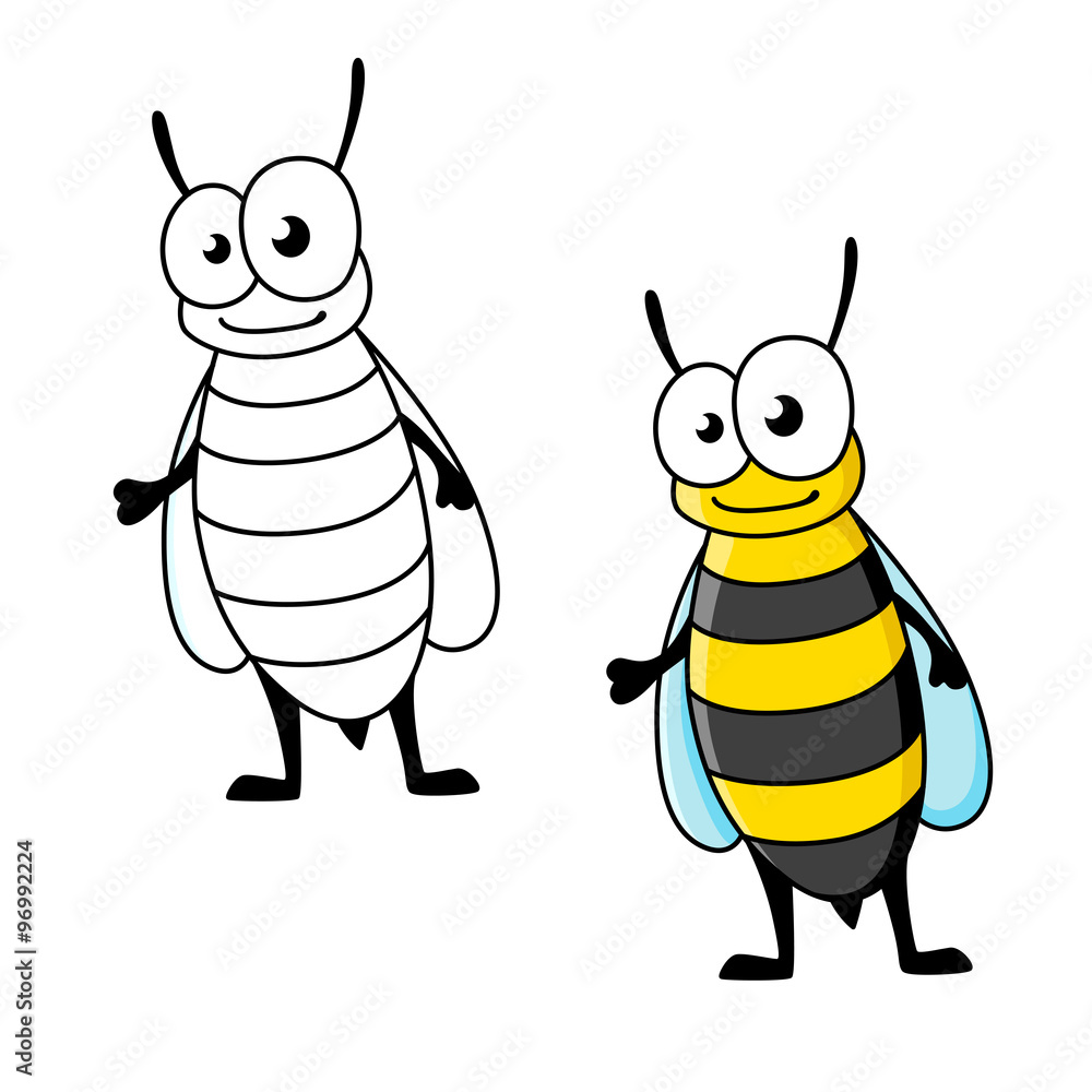 Cartoon yellow jacket wasp insect character Stock Vector Adobe Stock