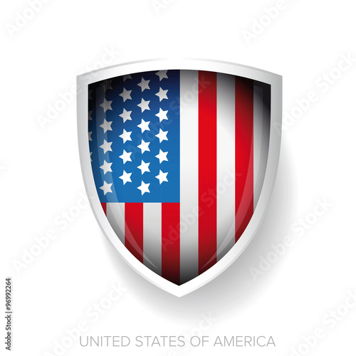 USA flag shield vector