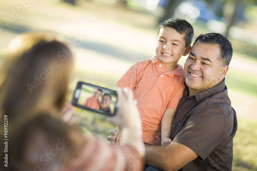 Mixed Race Family Taking A ...