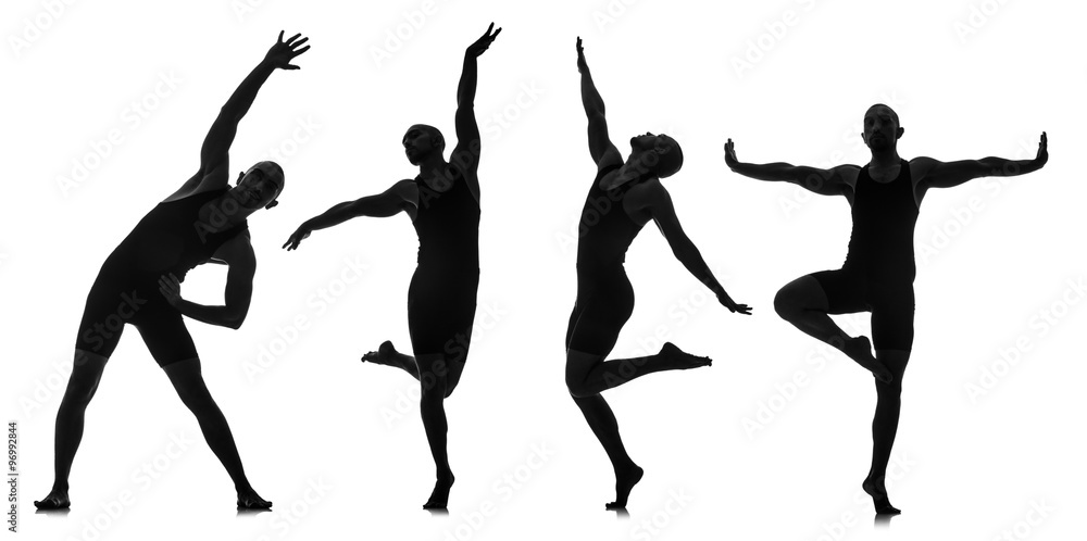 Silhouettes of dancers in dancing concept Silhouettes of dancers in dancing concept