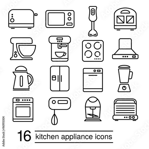 vector kitchen appliance icons