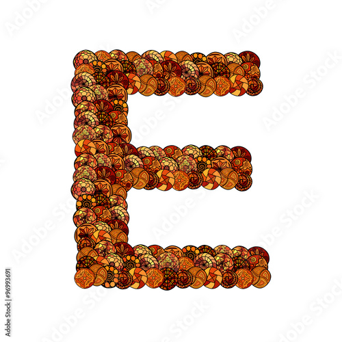 abstract vector font, made of ethnic elements