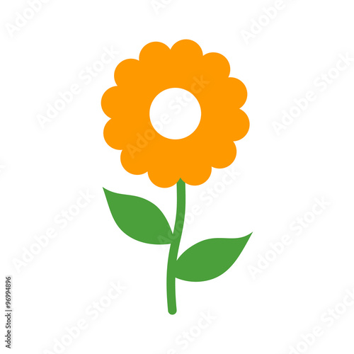 Chamomile daisy flower flat icon for apps and websites