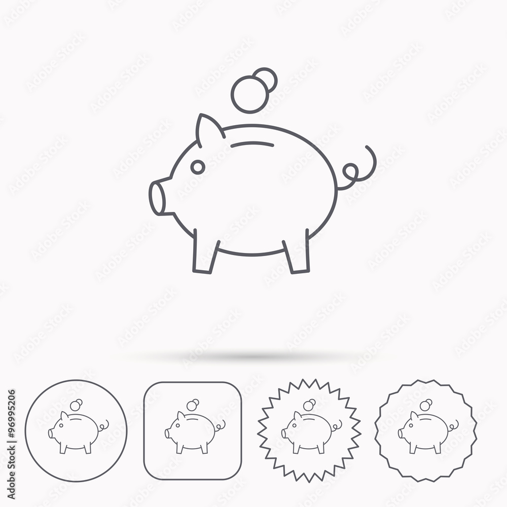 Piggy bank icon. Money economy sign. Piggy bank icon. Money economy sign.