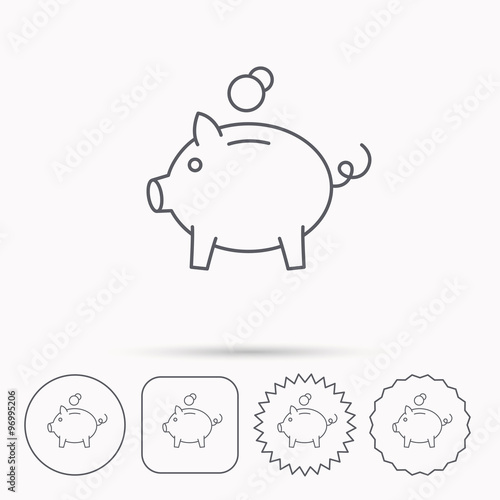 Piggy bank icon. Money economy sign.