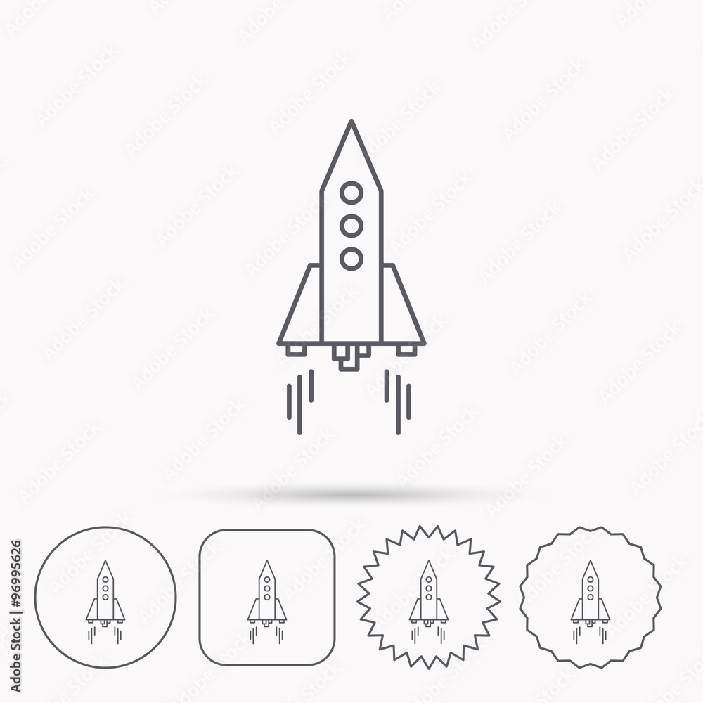Rocket icon. Startup business sign. Rocket icon. Startup business sign.