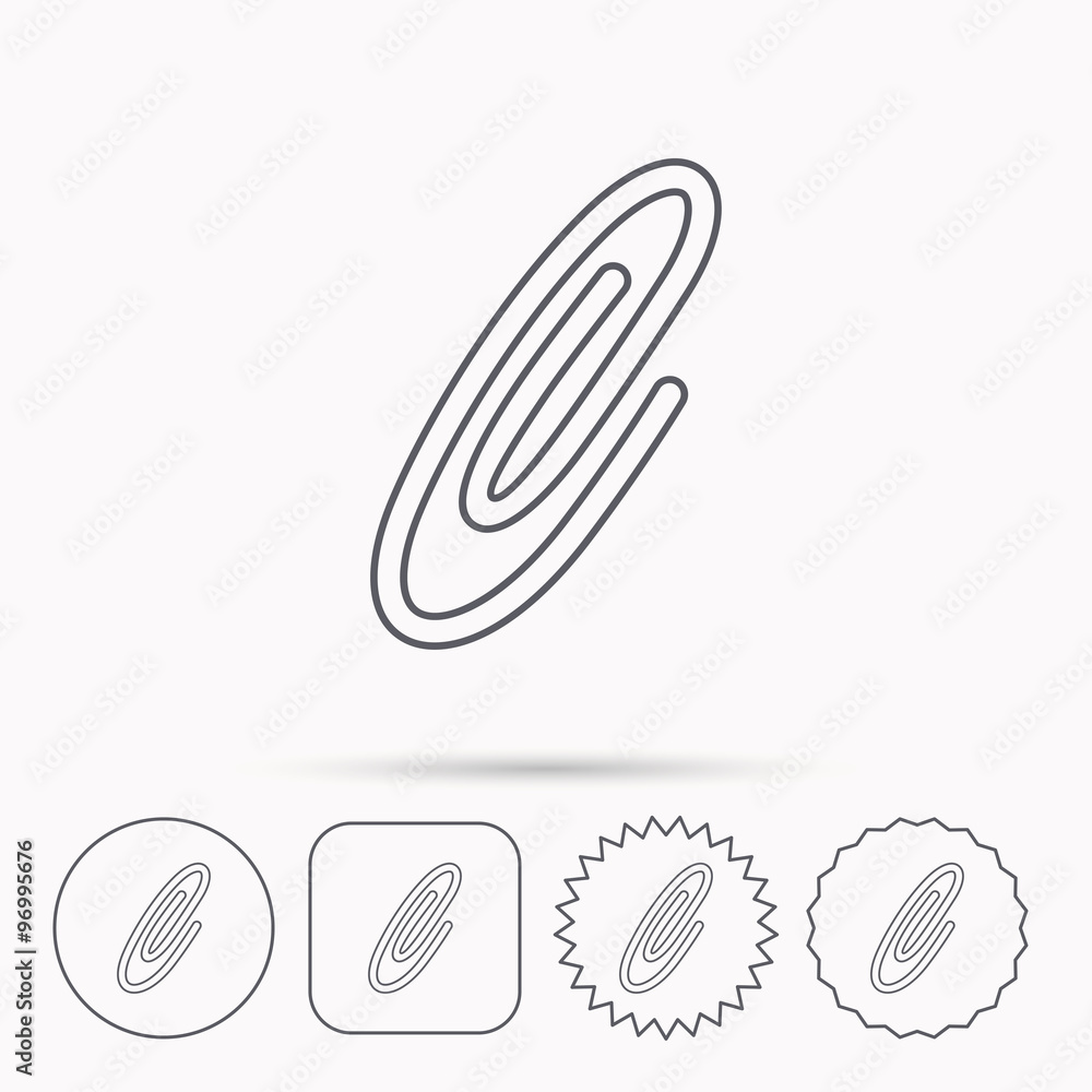 Safety pin icon. Paperclip sign. Safety pin icon. Paperclip sign.