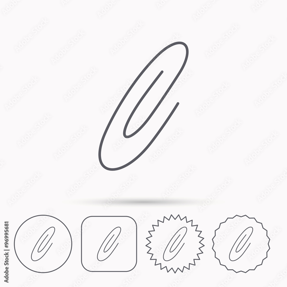 Safety pin icon. Paperclip sign. Safety pin icon. Paperclip sign.