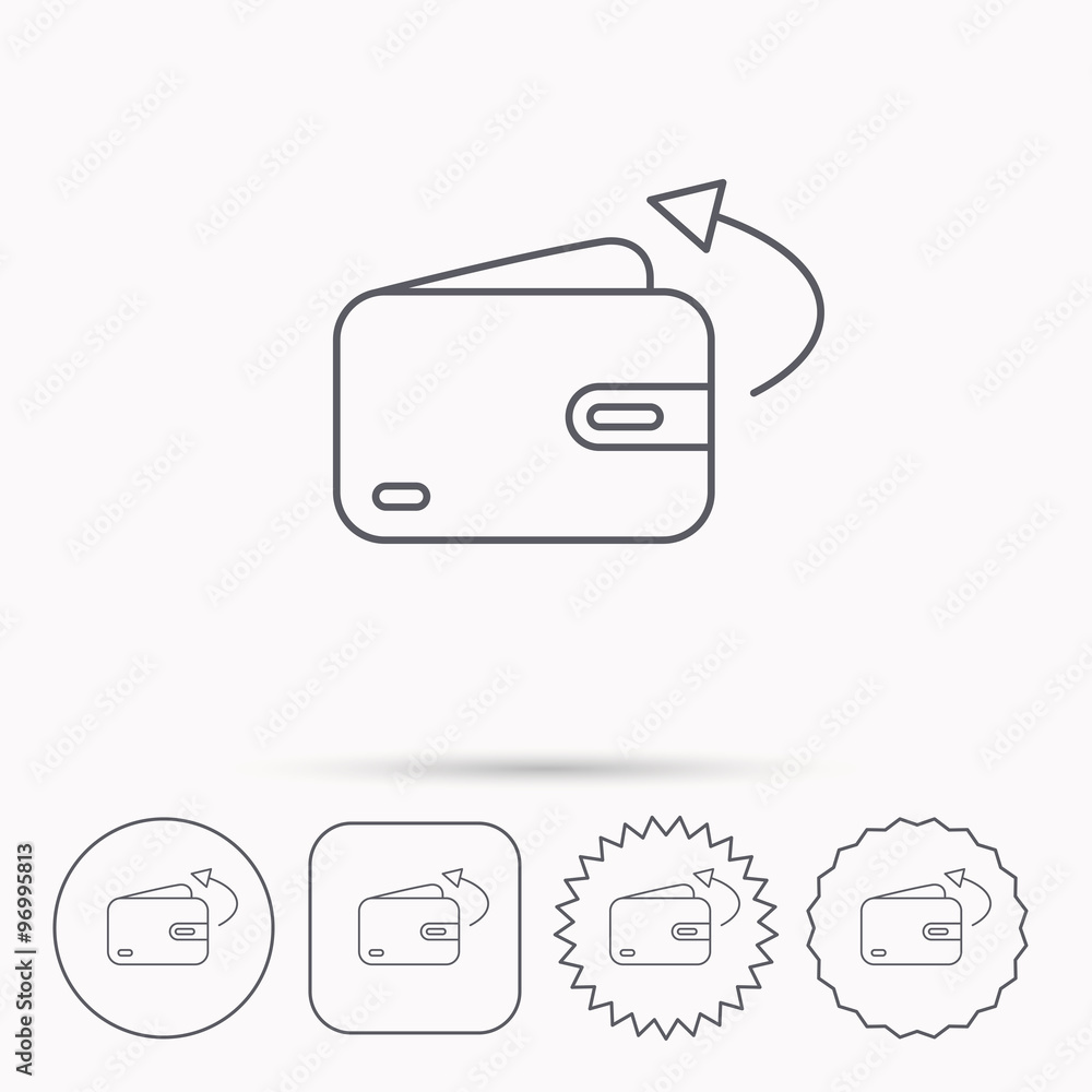 Send money icon. Cash wallet sign. Send money icon. Cash wallet sign.