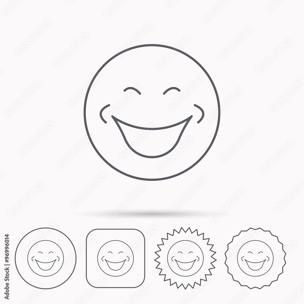 Smile icon. Positive happy face sign. Smile icon. Positive happy face sign.