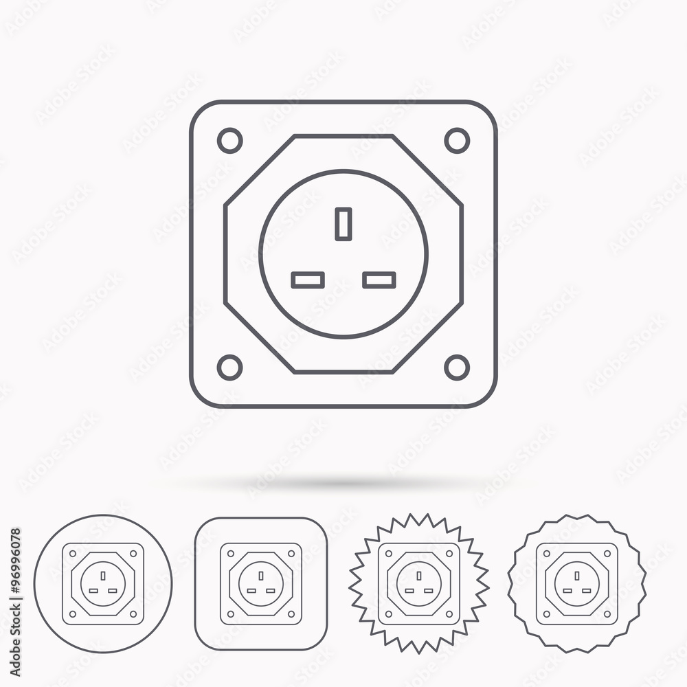 UK socket icon. Electricity power adapter. UK socket icon. Electricity power adapter.