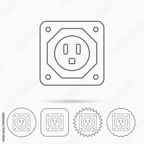 USA socket icon. Electricity power adapter.