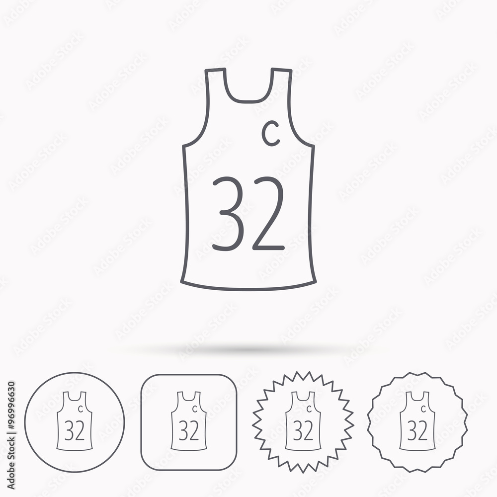 Team captain icon. Basketball shirt sign. Team captain icon. Basketball shirt sign.