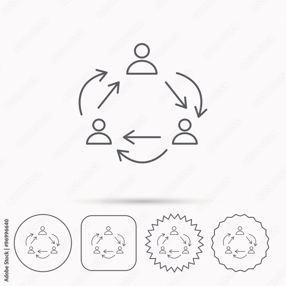 Teamwork icon. Office working process sign. Teamwork icon. Office working process sign.
