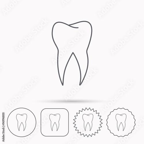 Tooth icon. Dental stomatology sign.