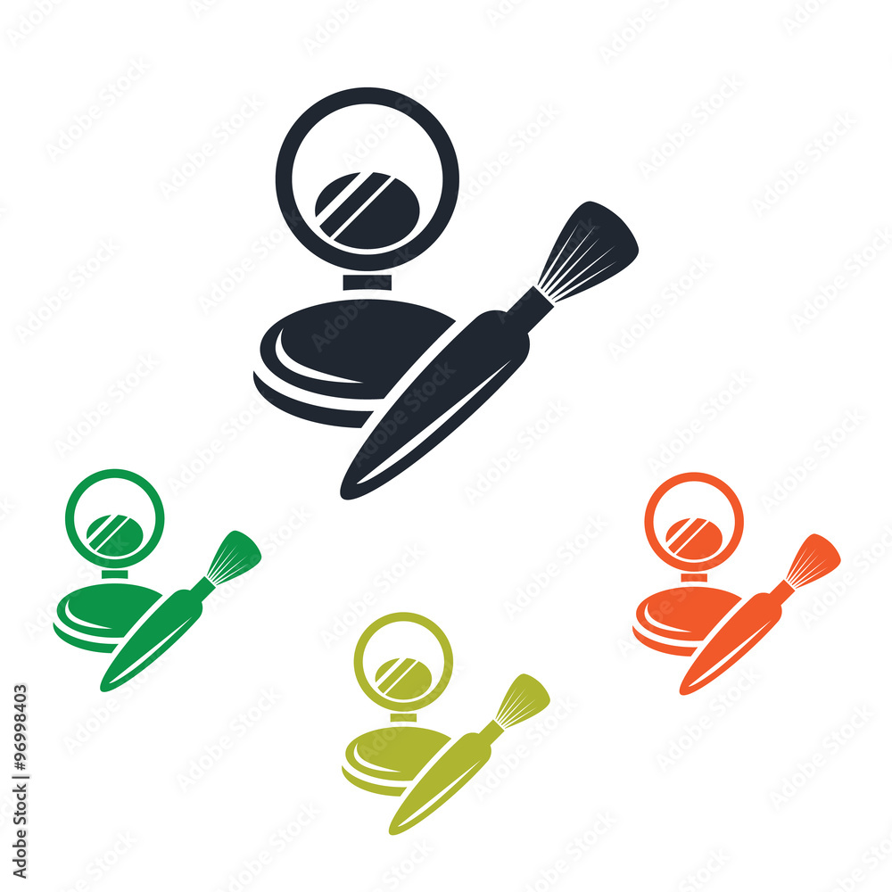 Women powder and brush icon Women powder and brush icon