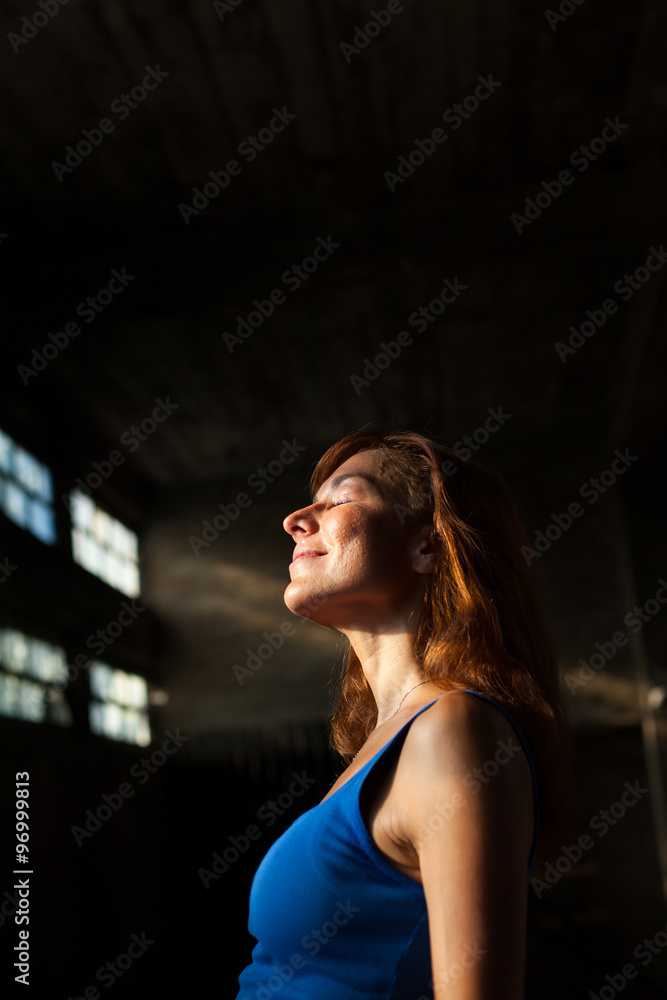 young woman enjoying sunlight young woman enjoying sunlight