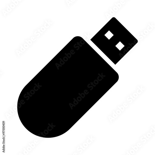 USB flash drive flat icon for apps and websites