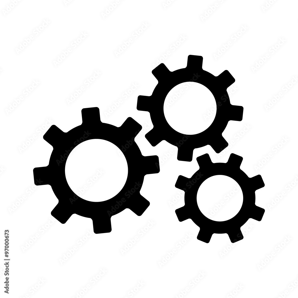 Settings gears (cogs) flat icon for apps and websites Settings gears (cogs) flat icon for apps and websites