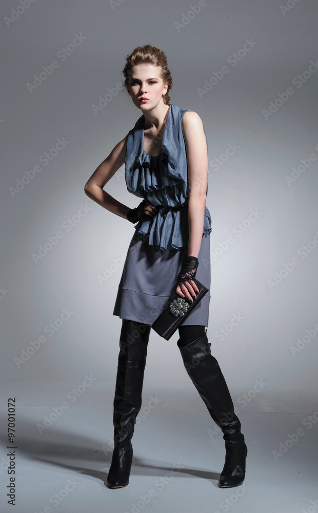 full-length Portrait of a styled professional model. Theme: beauty, posing, full-length Portrait of a styled professional model. Theme: beauty, posing,