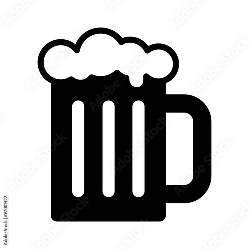 Beer mug flat icon for apps and websites