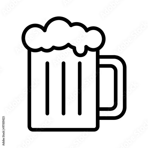 Beer mug line art icon for apps and websites