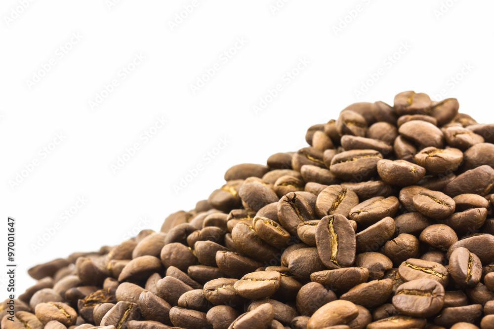 Obraz premium Group of roasted coffee beans.