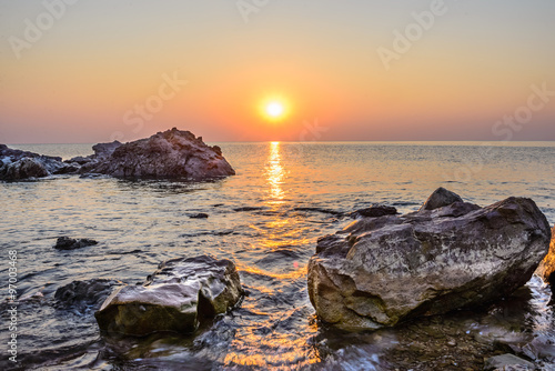 sunset and sea