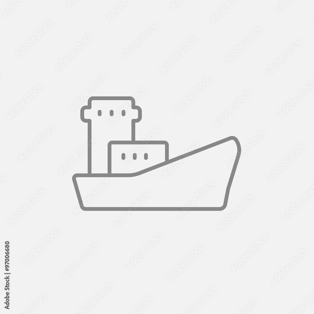 Cargo container ship line icon. Cargo container ship line icon.
