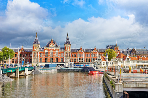 AMSTERDAM, NETHERLANDS - SEPTEMBER 15, 2015: Beautiful buildings