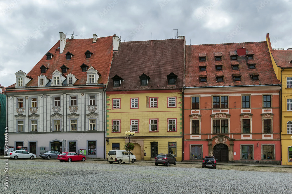 market square in Cheb, Czech republic