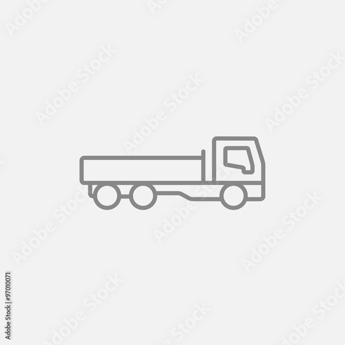 Dump truck line icon.