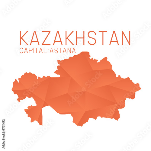 Kazakhstan map geometric background