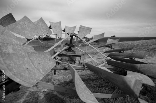 Galvanised Windmill in the Country
