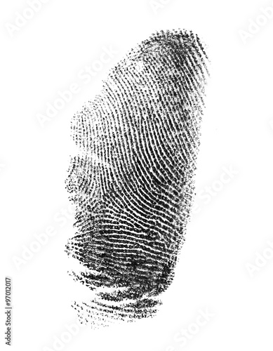 Thumbprint on a white background