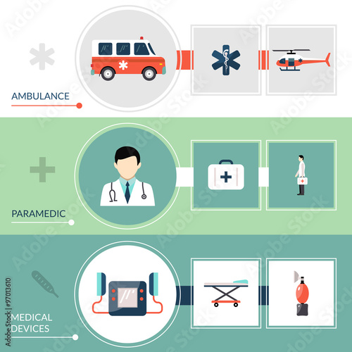 Emergency Paramedic Banners Set