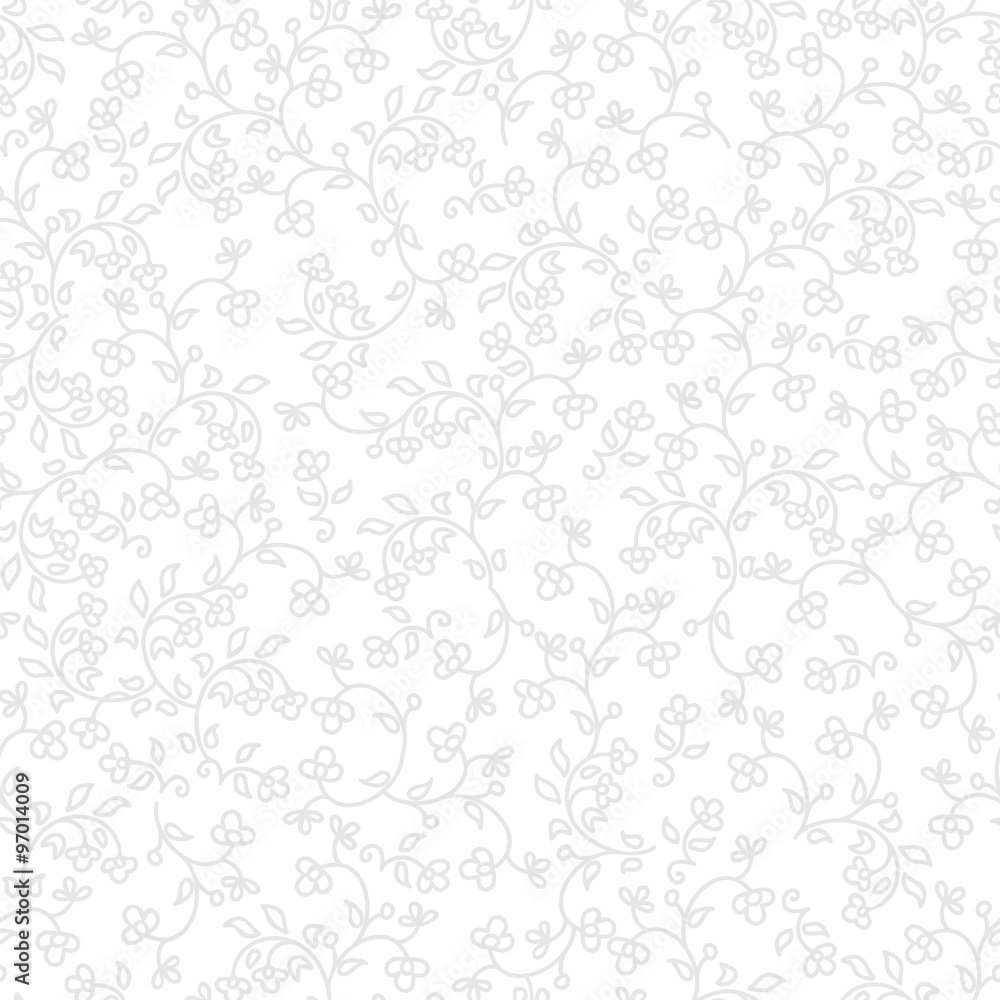 Seamless floral pattern with grey flowers.