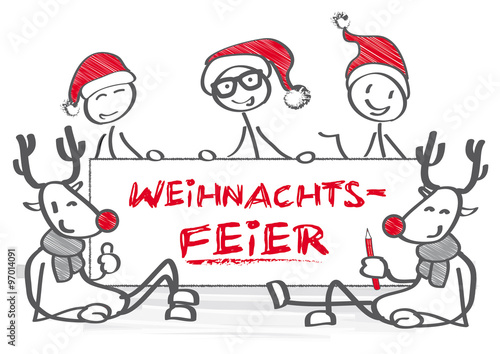 Strichmännchen-Gruppe Weihnachtsfeier