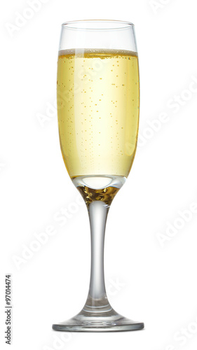glass of champagne isolated on a white background