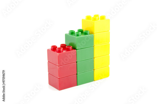 image concept of business growth. building blocks isolated white background