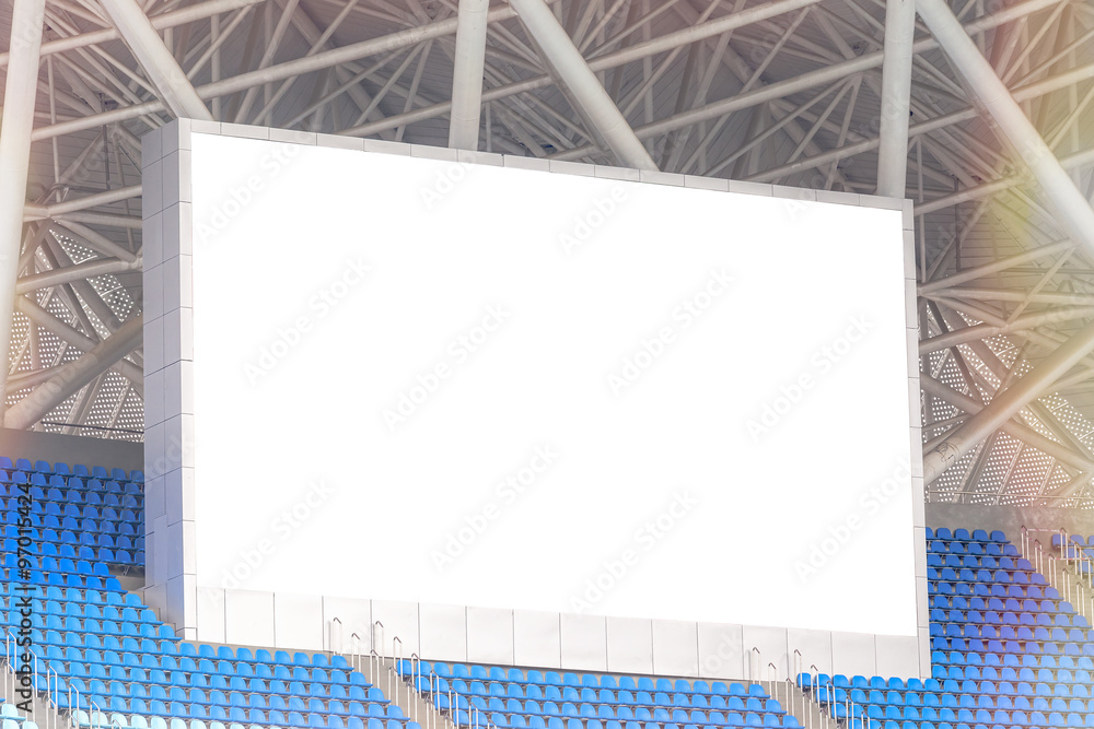 Obraz premium Electronic billboard display at stadium. Isolated for your text