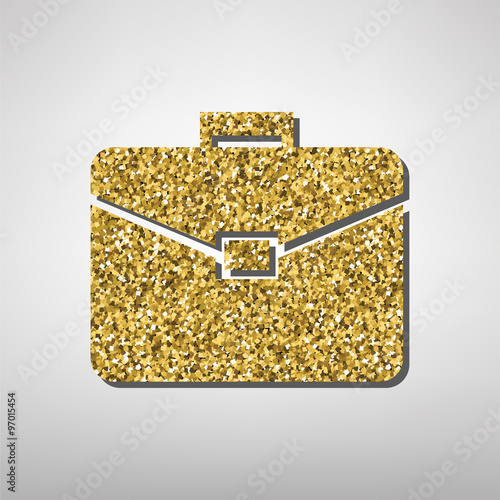 Riefcase  illustration. Golden icon photo