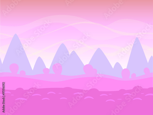 Cartoon flat seamless landscape