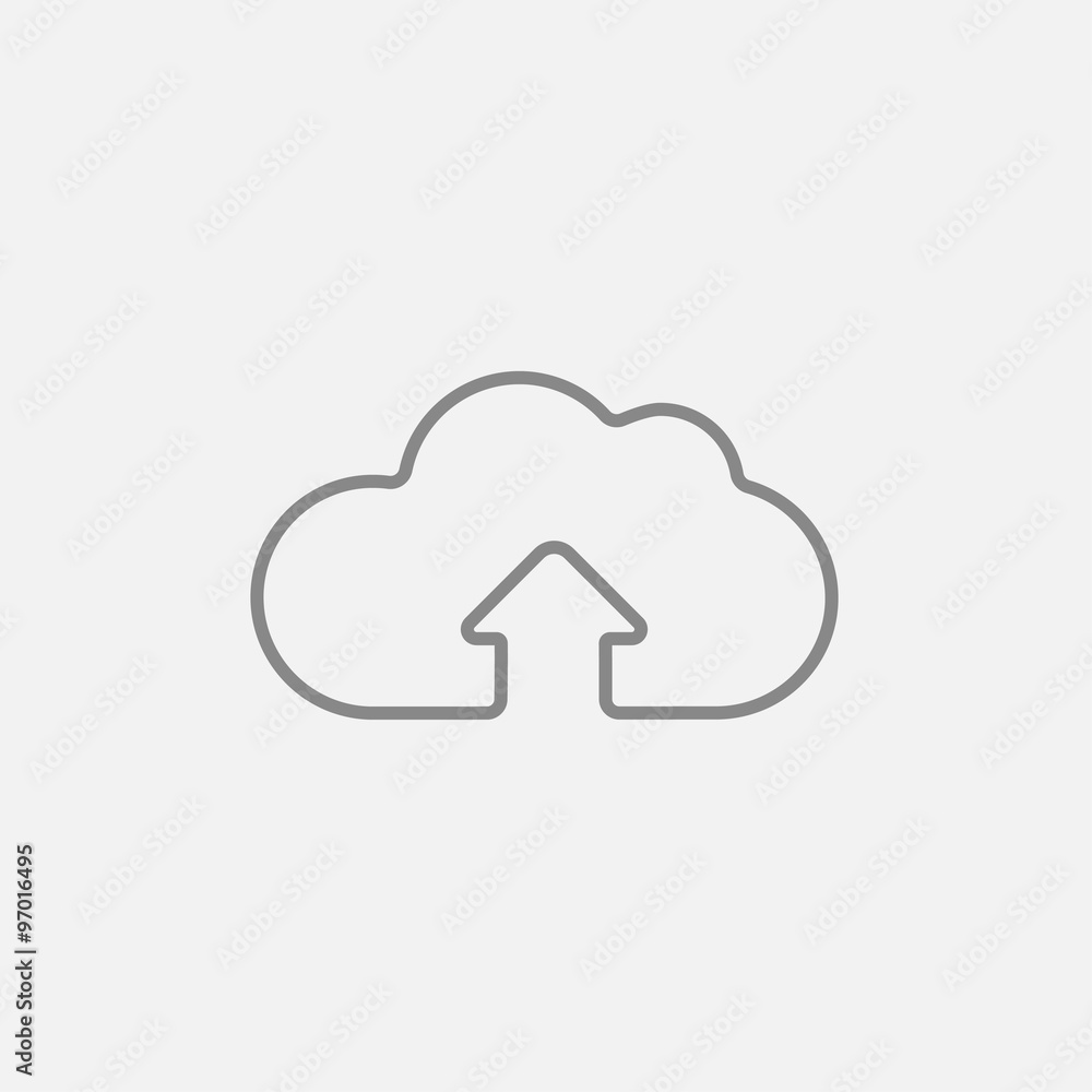 Cloud with arrow up line icon. Stock Vector Adobe Stock