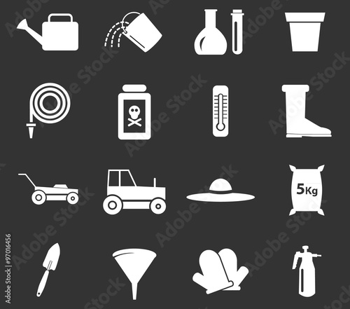Gardening tools collection - vector silhouette